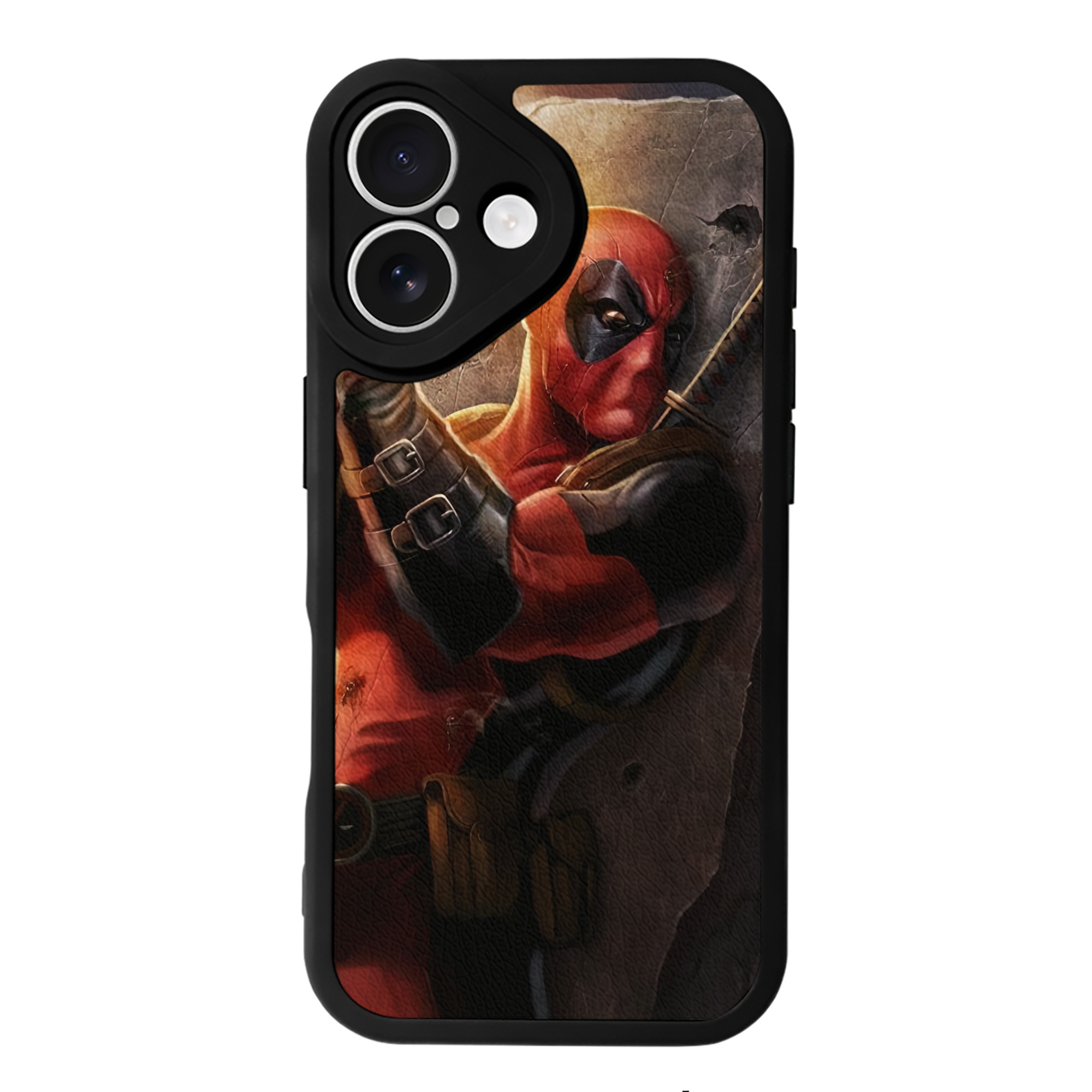 （画像用） Deadpool デッドプール 【iPhone 16シリーズ対応】シリコンスマホケース（レザー調） 材質：シリコン